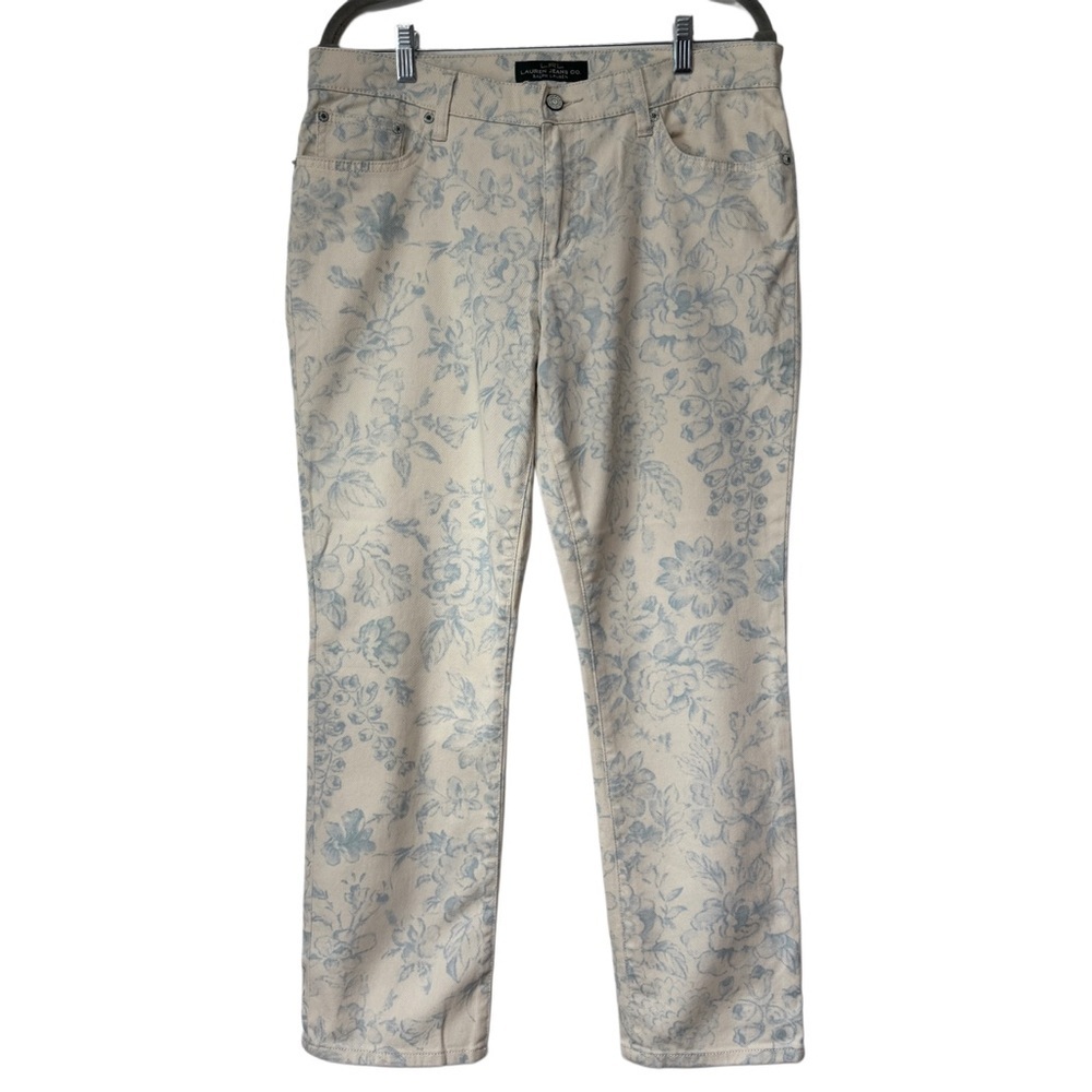 {Ralph Lauren} "Modern Straight Ankle" Tapered Leg Stretch Denim Jeans